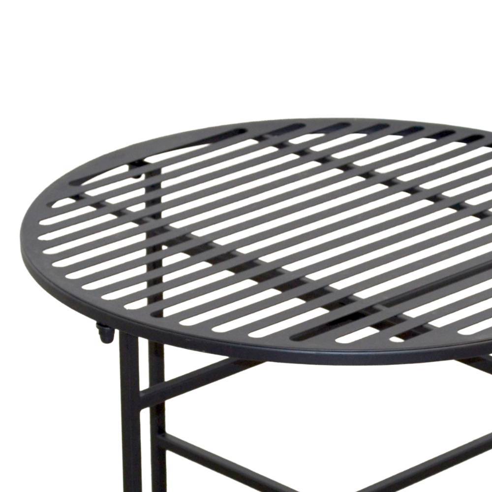 Runder Loungetisch aus Metall in Schwarz - Evensa