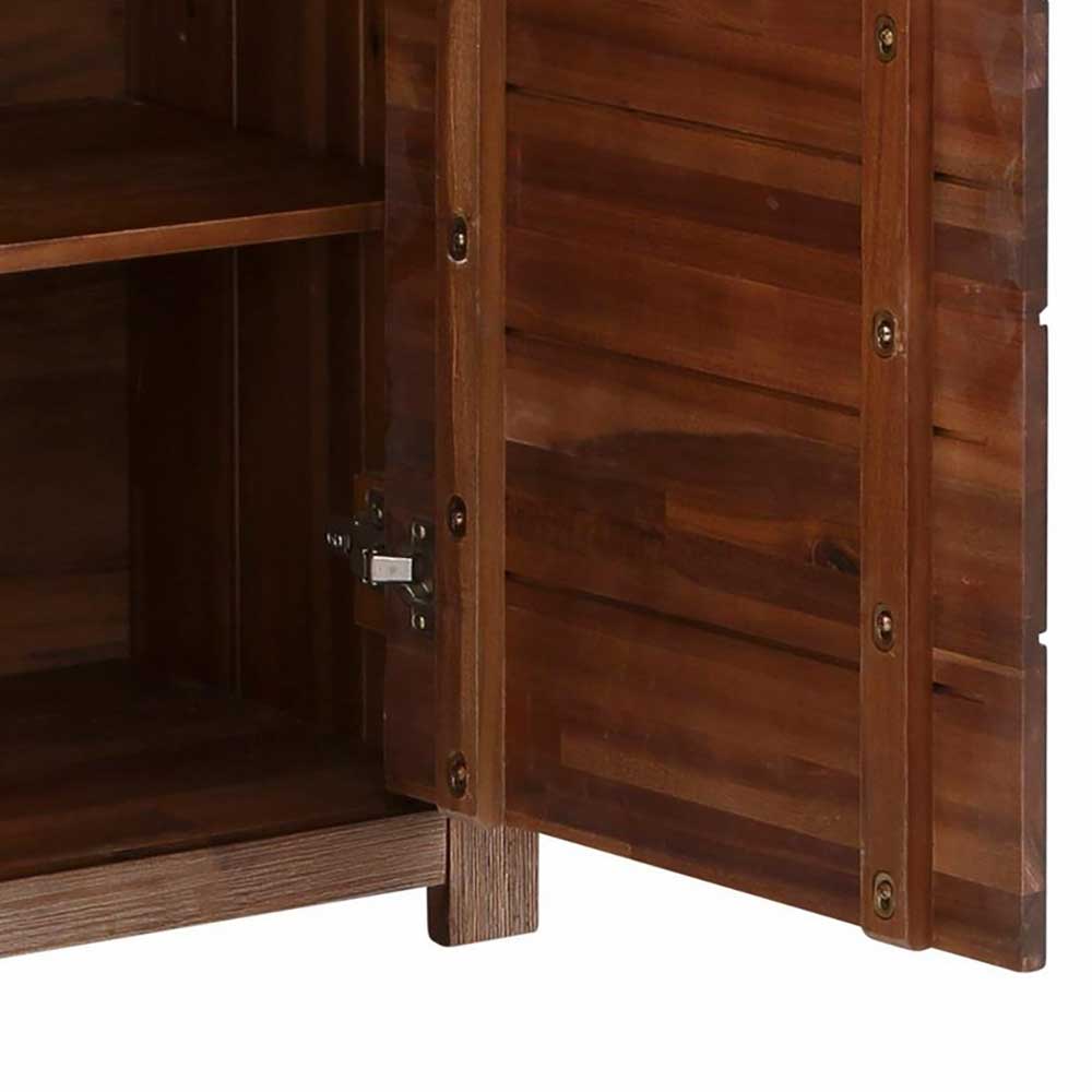 Highboard aus Akazie Massivholz und Glas - Ruffes