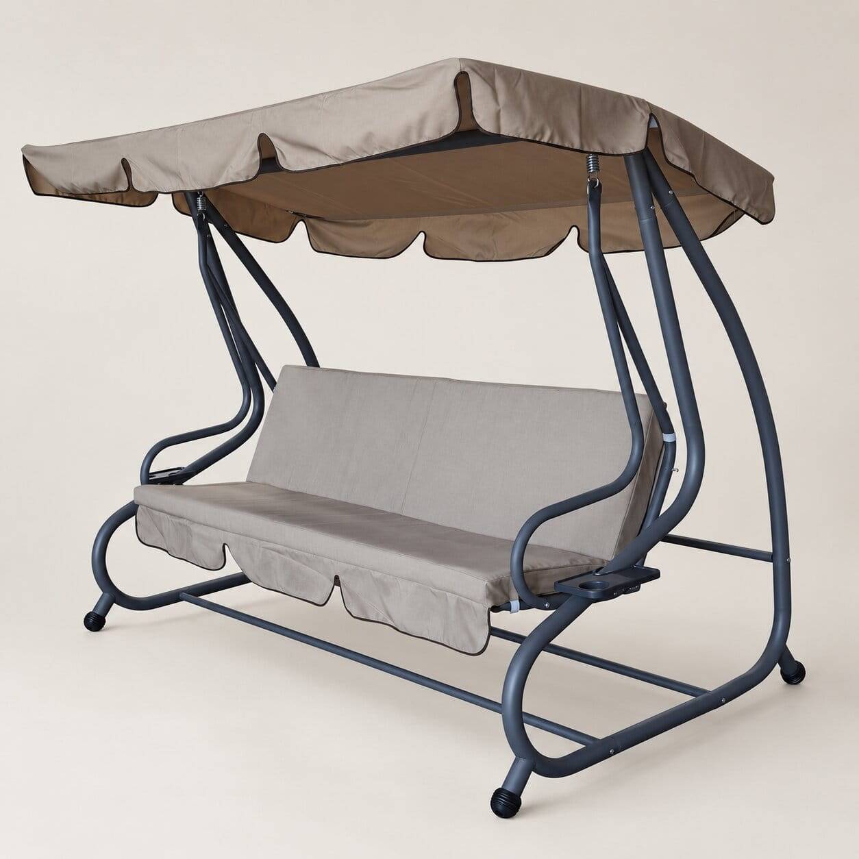 Retrostyle Hollywoodschaukel in Beige und Grau - Durioscos
