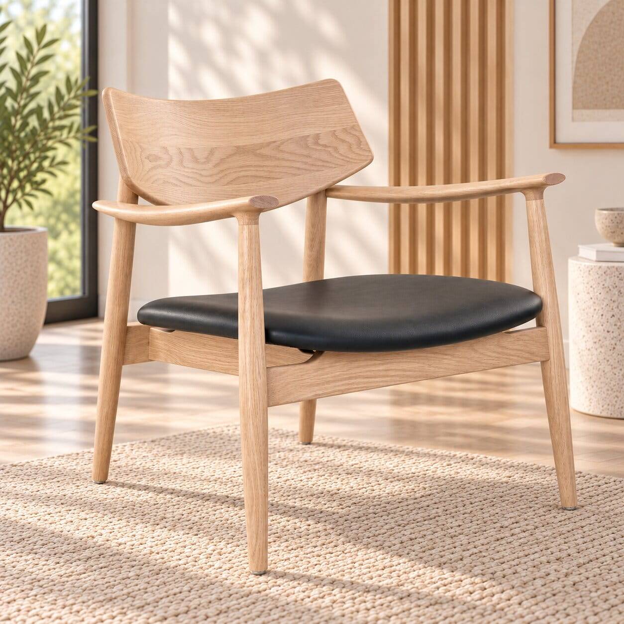 Design-Loungestuhl aus Eichenholz - Luke