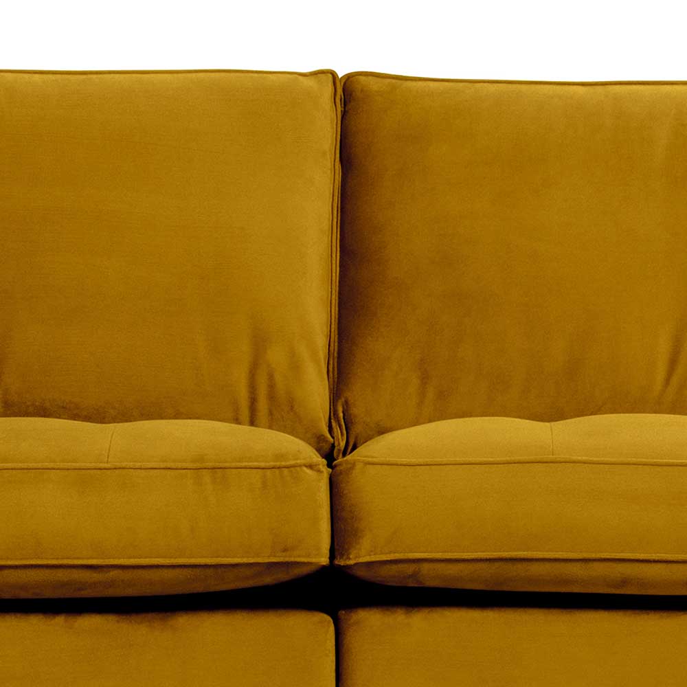 Samt Dreisitzer Couch in Ocker - Nustra
