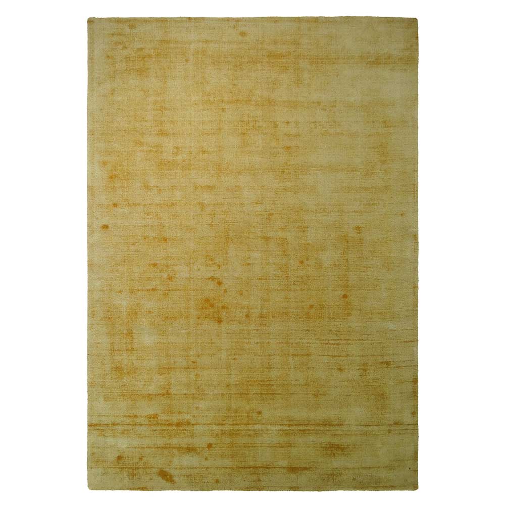Gelber Teppich handgewebt aus Viskose - Fortiguno