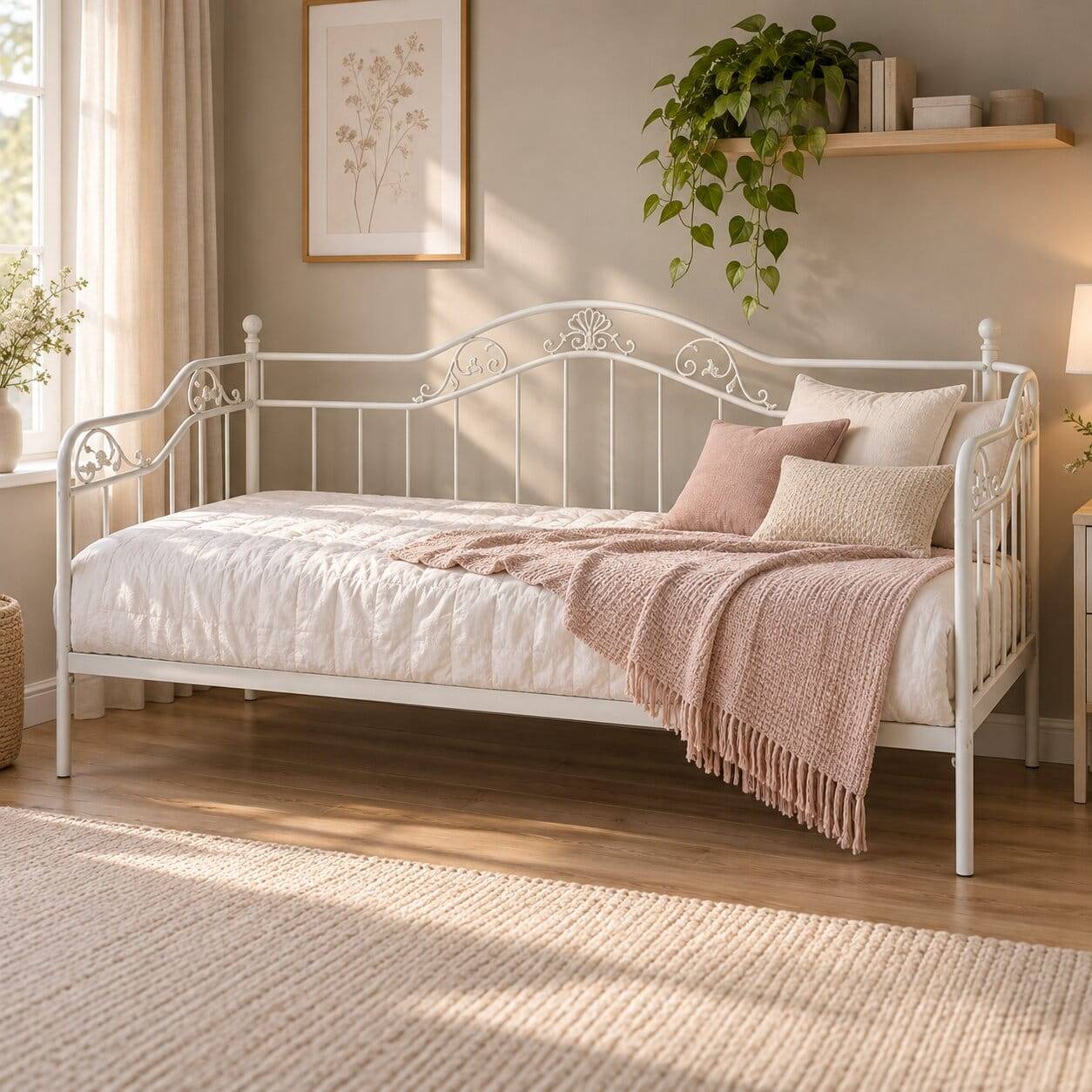 90x200 Metall Daybed in Weiß - Alberton