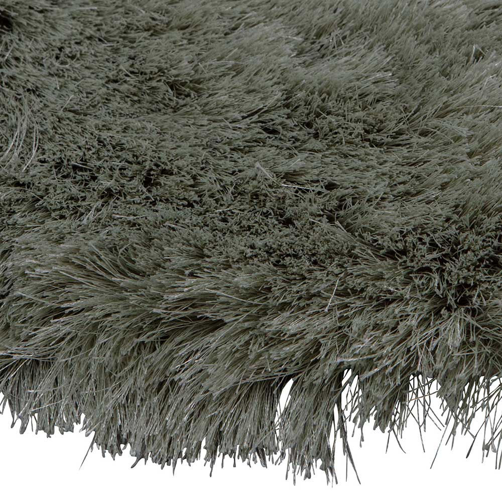 Runder Teppich mit Hochflor in Graugrün - Offerta