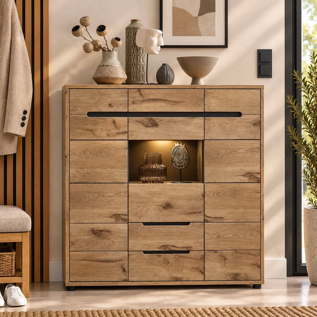 Highboard mit 3 Türen & 2 Schubladen - Zelio