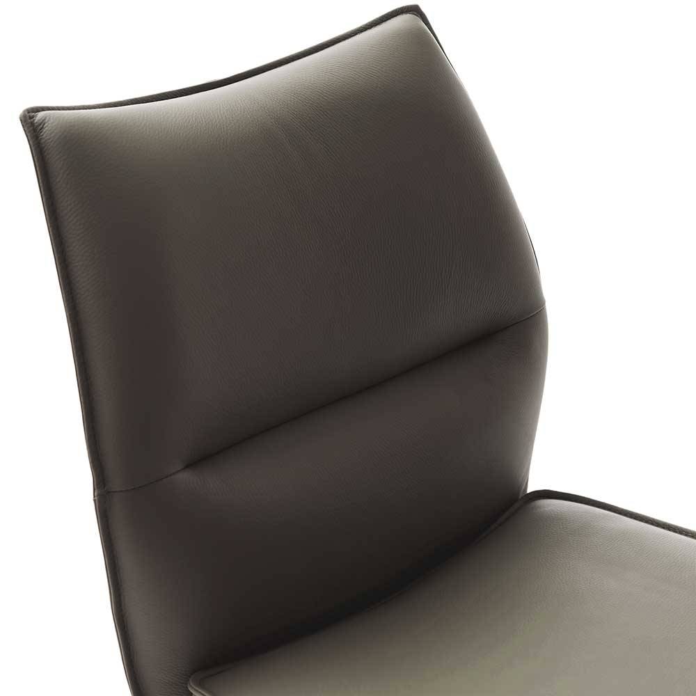 Esszimmerstuhl in Dunkelbraun Leder - Blacki (2er Set)