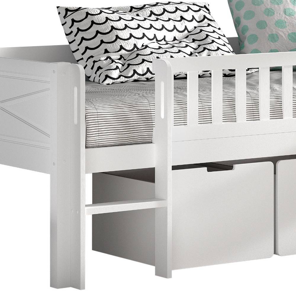Halbhohes Kinderbett mit Rutsche - Loove