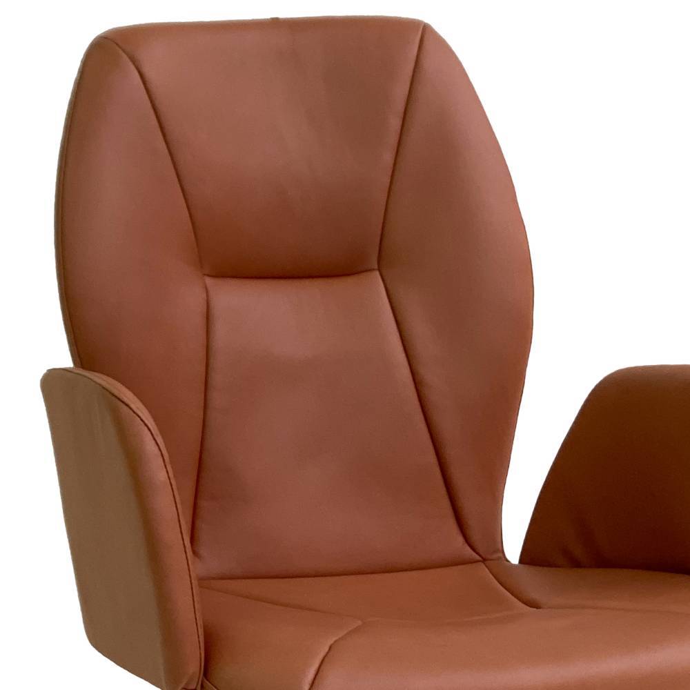 Design-Armlehnenstuhl in Cognac Braun - Poy