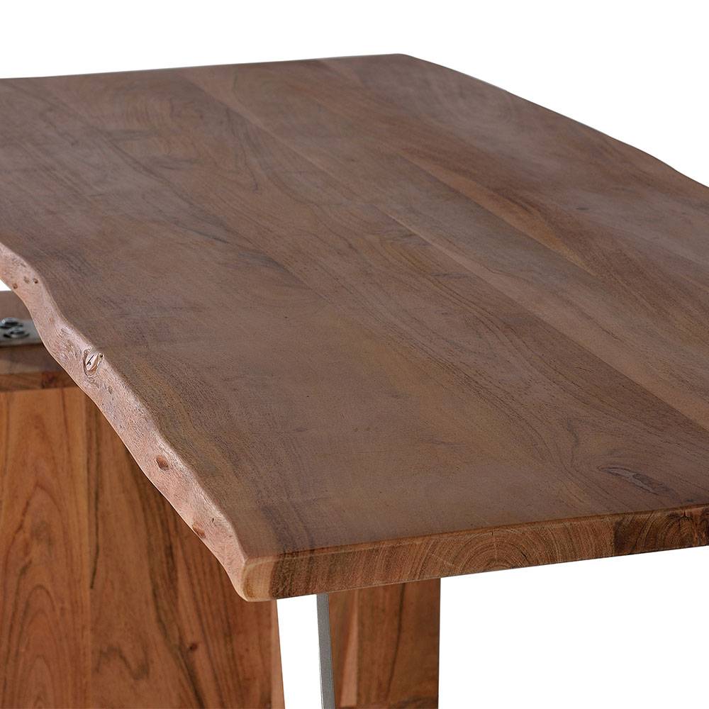 Design Schreibtisch aus Akazienholz mit Baumkante - Banjee