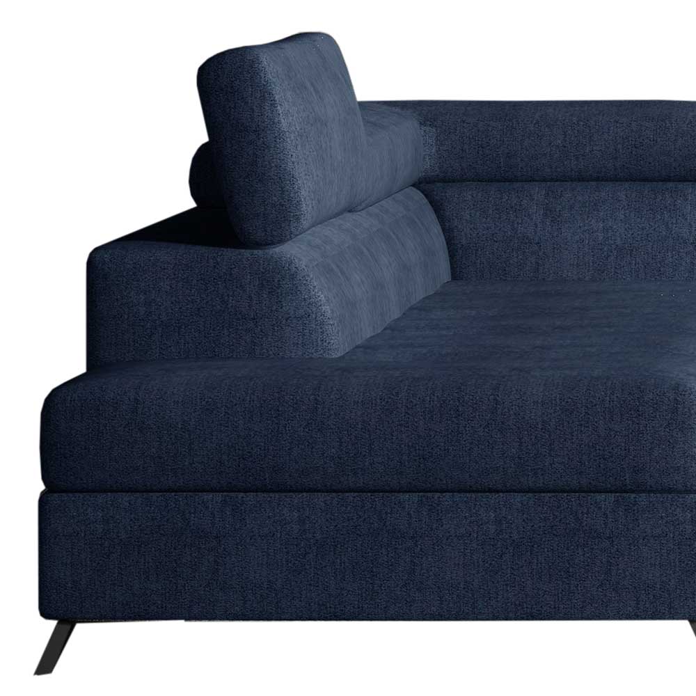 Stoff Dreisitzer Ecksofa in Blaugrau - Crosbys