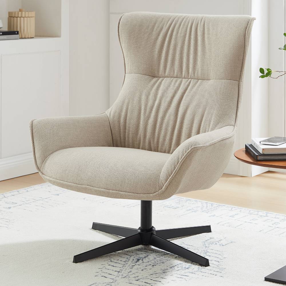 Federkernsessel in Beige und Schwarz - Tabachos