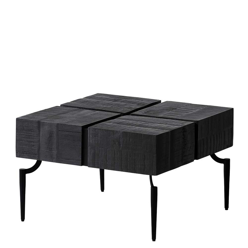 Quadratischer Design-Couchtisch in Schwarz - Gluvizia