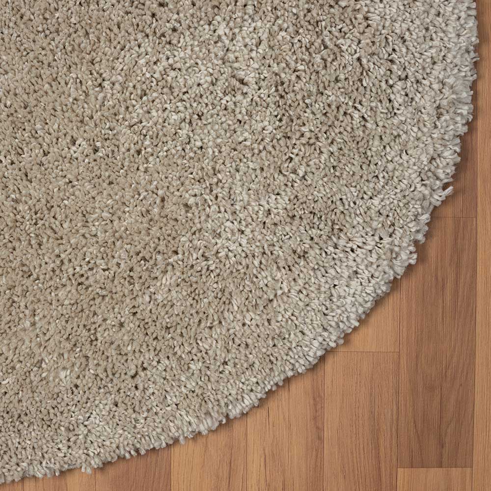 Beigefarbener Teppich in Rund 150 cm - Excellence