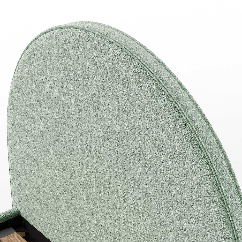 Scandi Chic Polsterbett aus Boucle Stoff in Grün - Skylab
