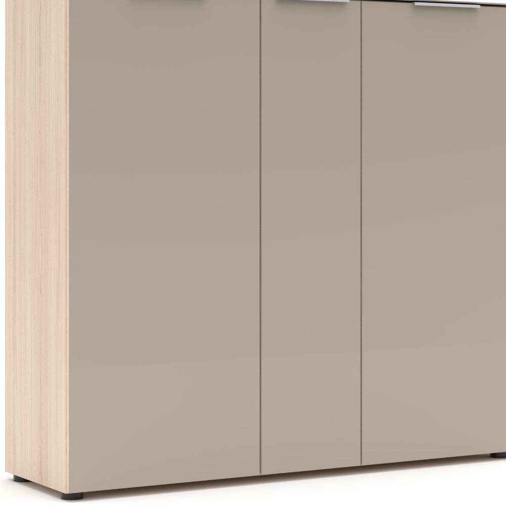 Schuhschrank in Hellgrau und Eiche Holzoptik - Kildare