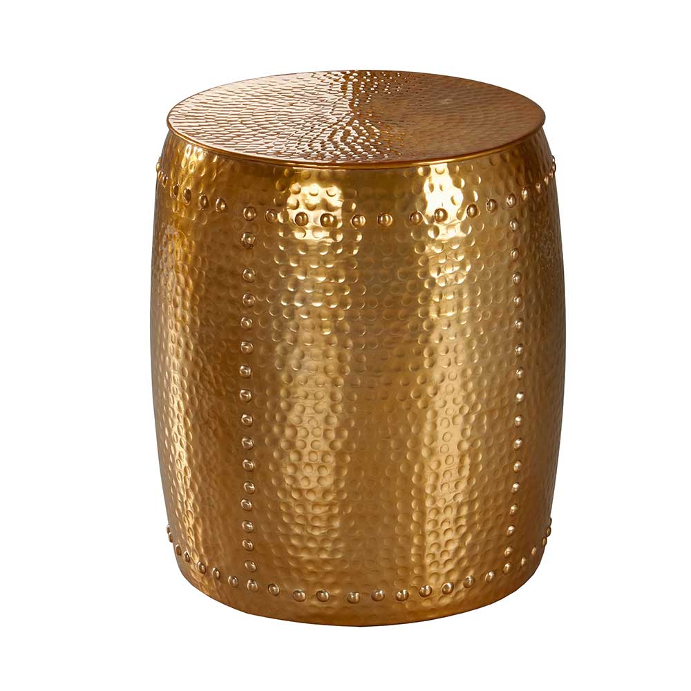 Fass Design Metalltisch in Gold lackiert - Vuno