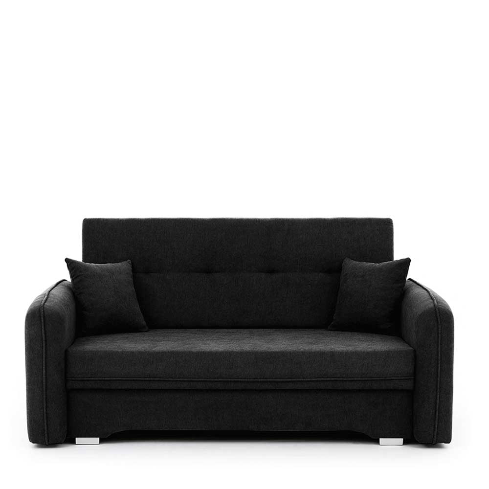 Klappcouch in Schwarz Veloursbezug - Yangu