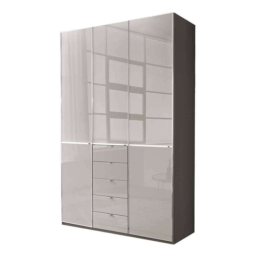 Design-Schlafzimmerschrank in Hellgrau Glas - Korcula