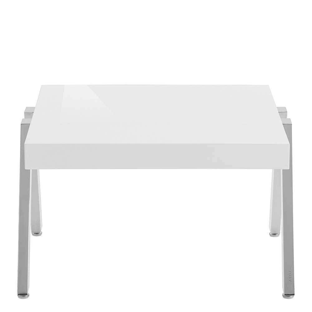 Wohnzimmer Tisch in Hochglanz Weiß & Chrom - Ednurio