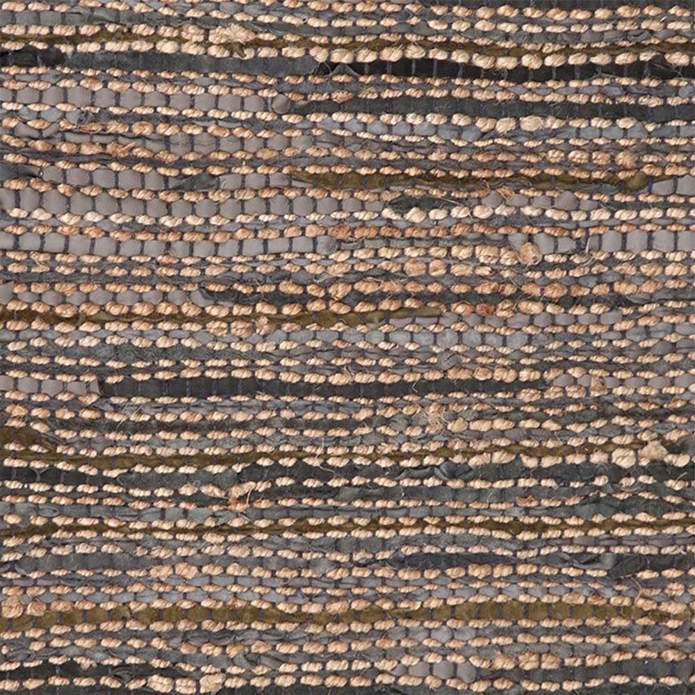 Handgefertigter Teppich aus Jute und Leder Resten - Janton