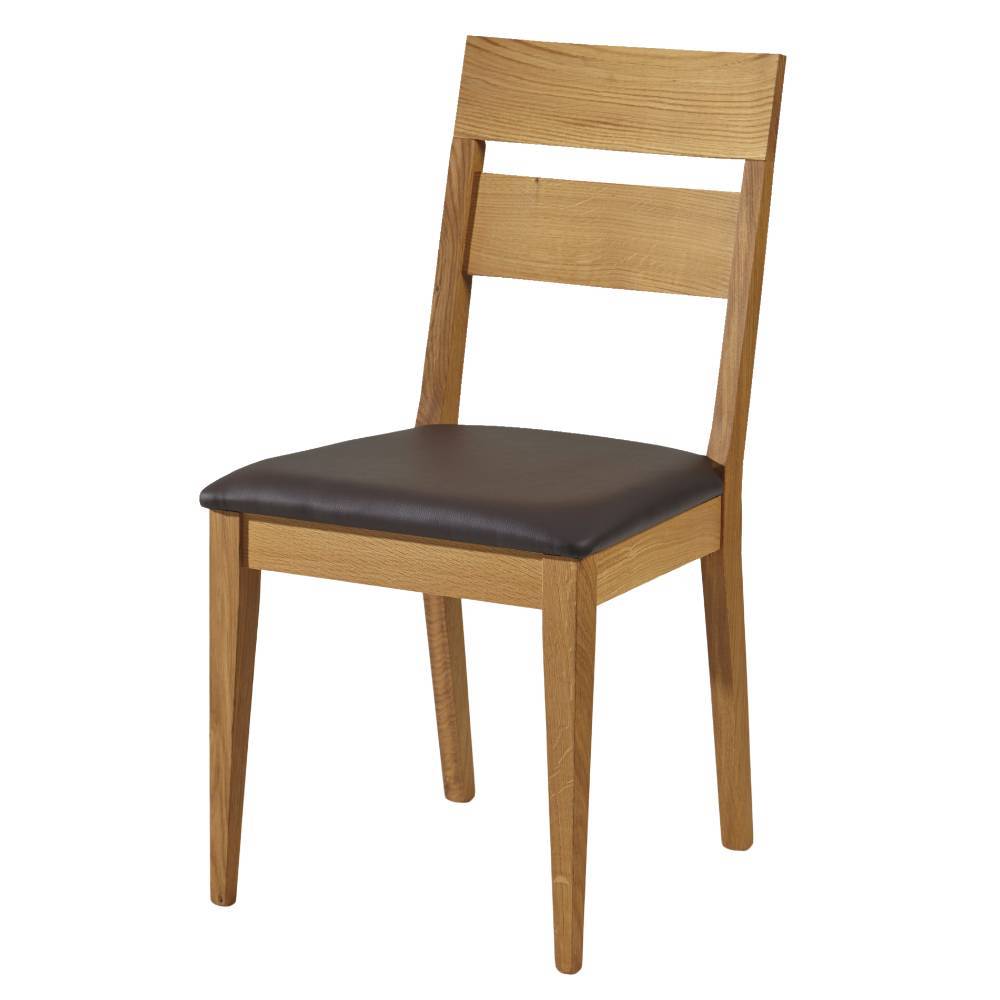 Wildeiche Holzstuhl mit Kunstledersitz - Likes (2er Set)