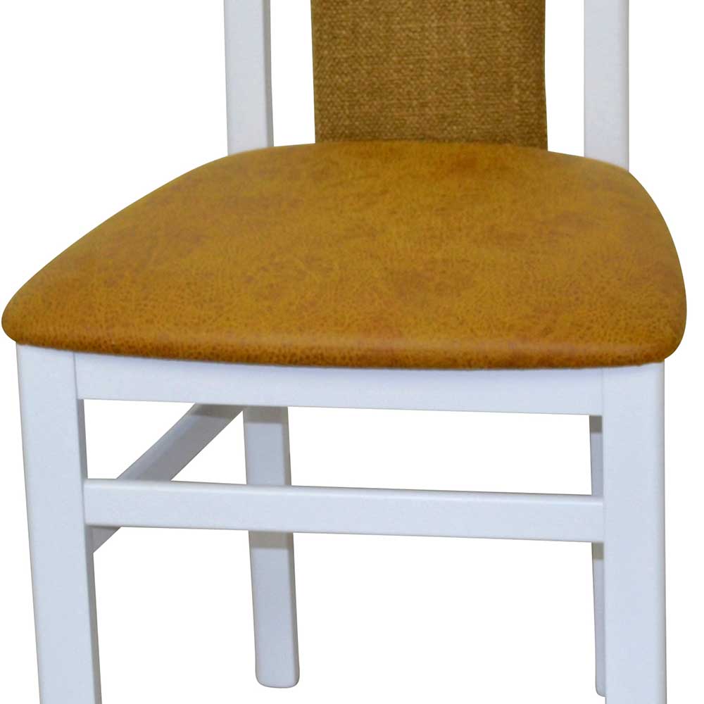 Stühle in Weiß & Ocker - Agneta (2er Set)