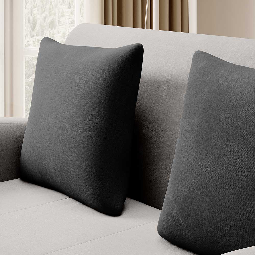 Velours-Schlafsofa in Hellgrau und Dunkelgrau - Praki