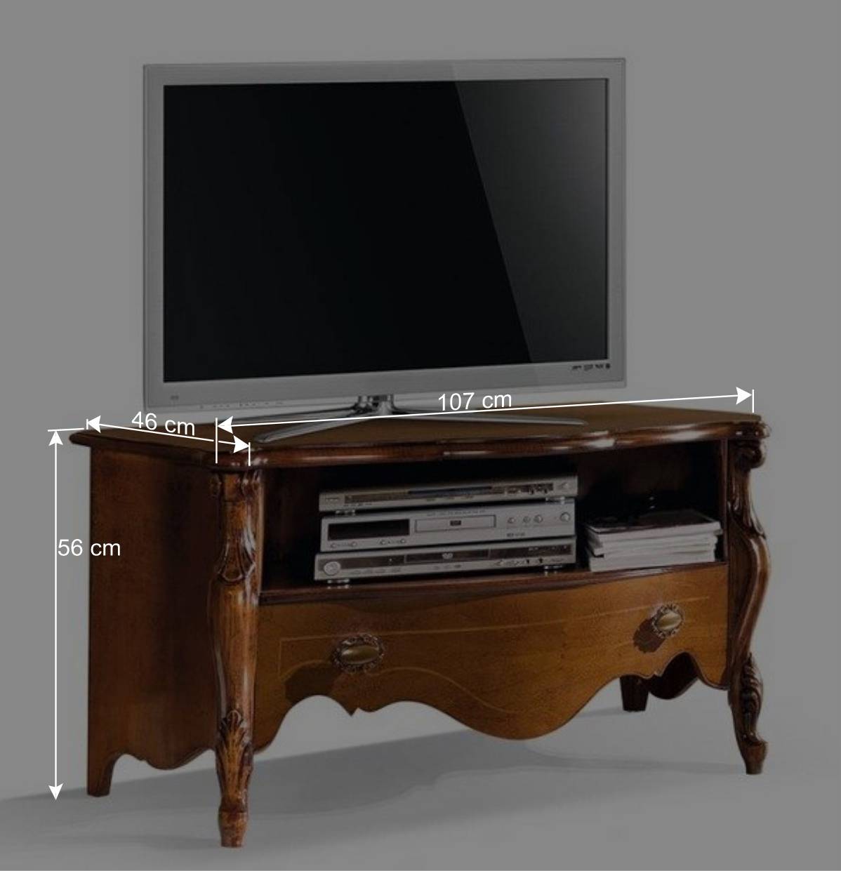 107x56x46 Kleines TV Lowboard italienisch - Carlenna