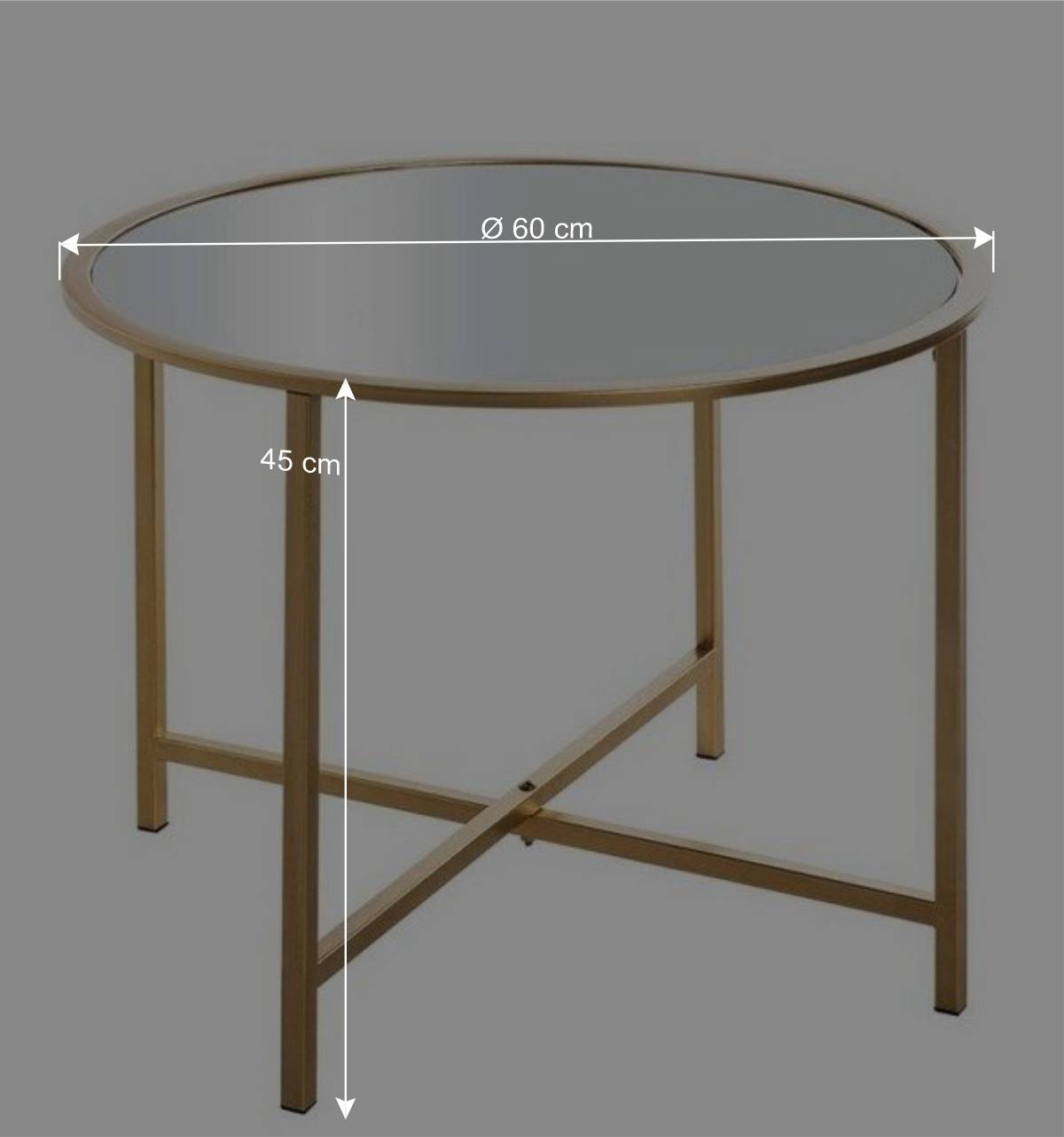 Eleganter Beistelltisch aus Spiegelglas - Lil