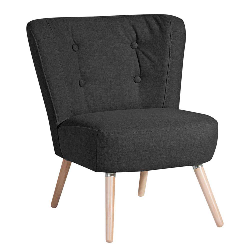 Wohnzimmer Sessel in Schwarz Stoffbezug - Adaliz
