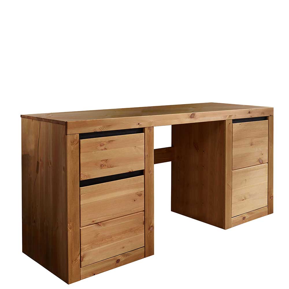155x50 cm Holz-Schreibtisch in Eichefarben - Filedria