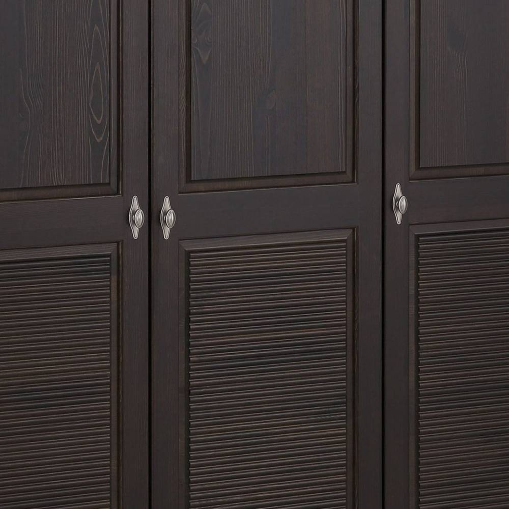 Kiefernholz Kleiderschrank in Dunkelbraun - Sikulav