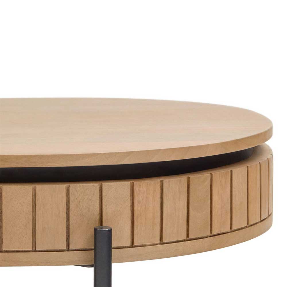 Ovaler Design Couchtisch aus Holz gebleicht - Ilvenda