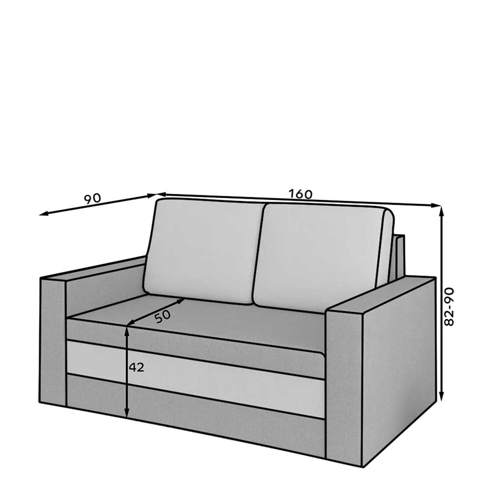 Bettsofa in Dunkelblau Velours - Viborg