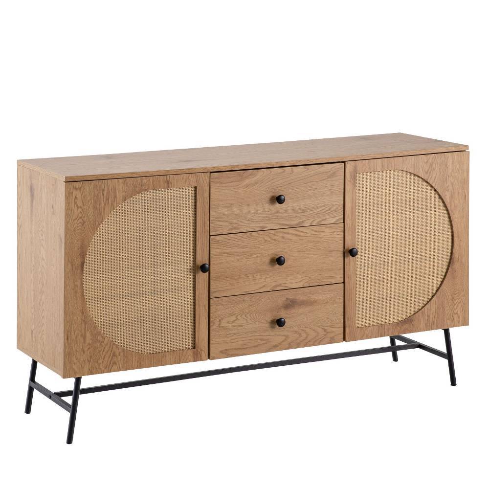 Skandi Sideboard in Eiche Optik und Beige - Kaivason