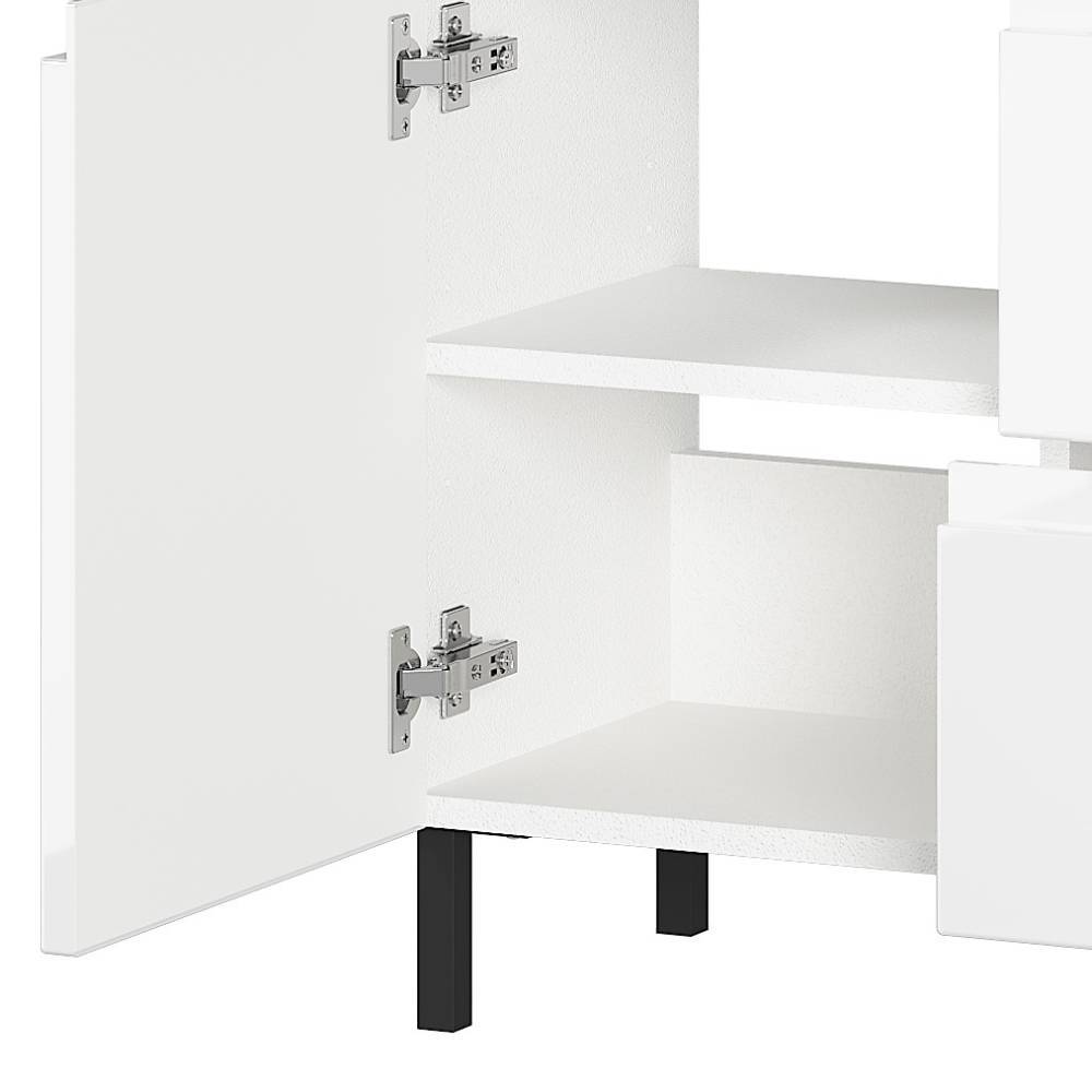 60 cm Waschbeckenschrank in Weiß Hochglanz - Loeesa
