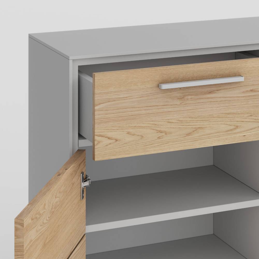 Kommode in Eiche Bianco und Kreideweiß - Loca