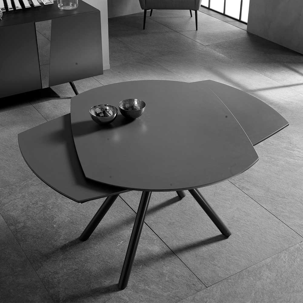 Grauer Keramik Tisch mit 2 Anlegeplatten - Rosch