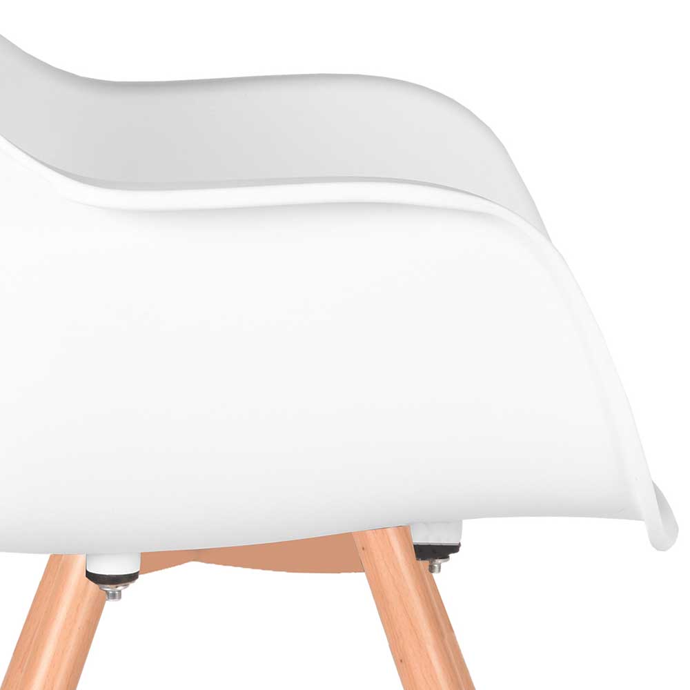 Armlehnstuhl mit weißer Sitzschale - Perlos (2er Set)