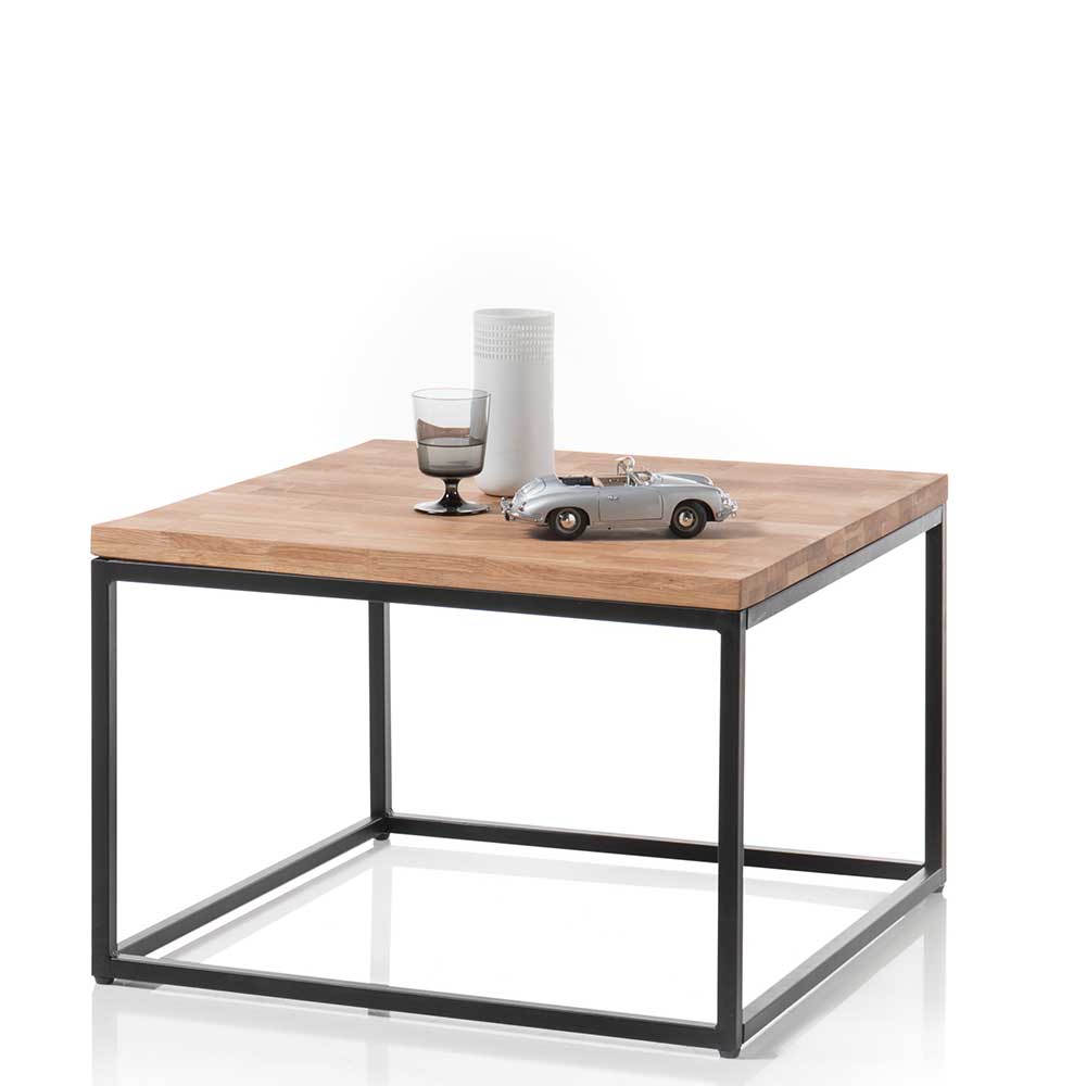 70x70 Couchtisch mit Asteiche Platte - Bigova