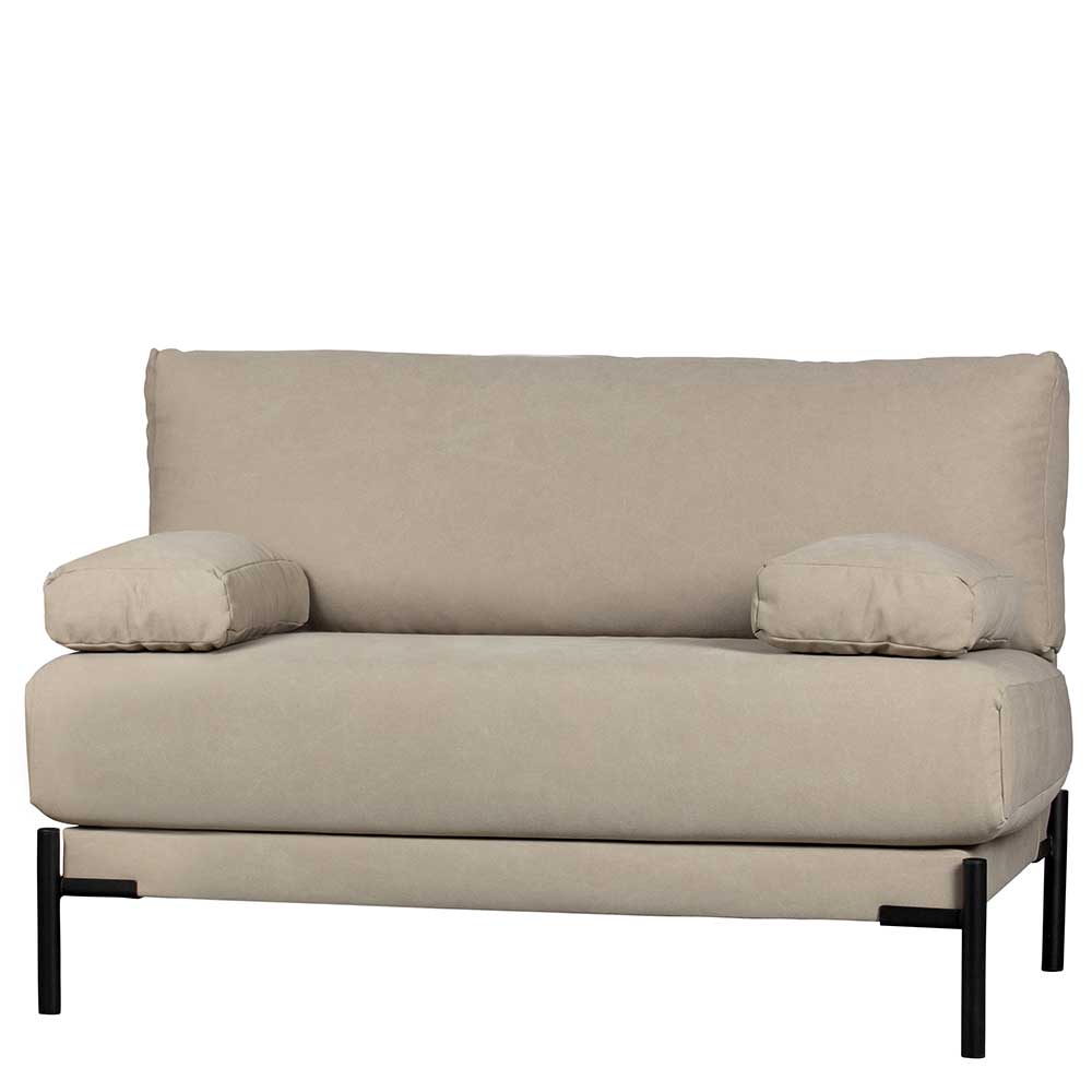 Zweisitzer Canvas Couch in Beigegrau - Pogados