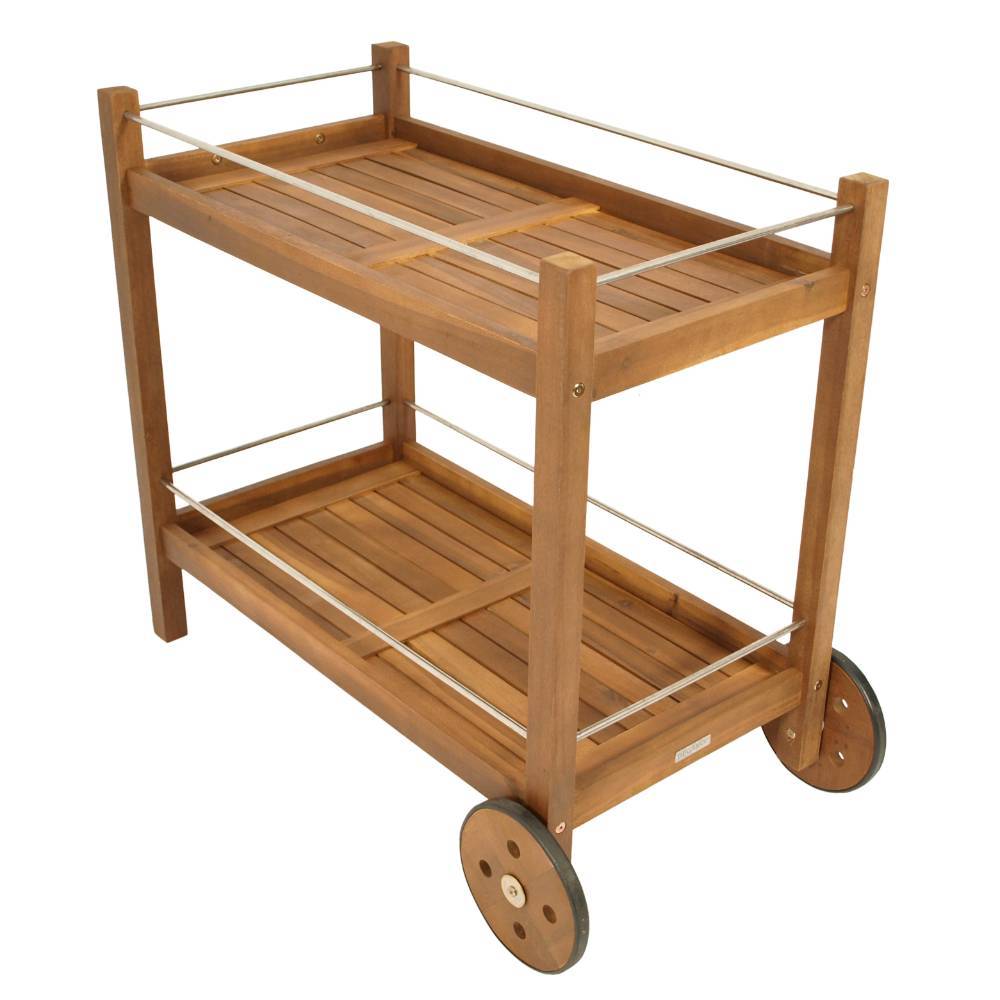 Outdoor-Servierwagen aus Akazie Massivholz - Bastian