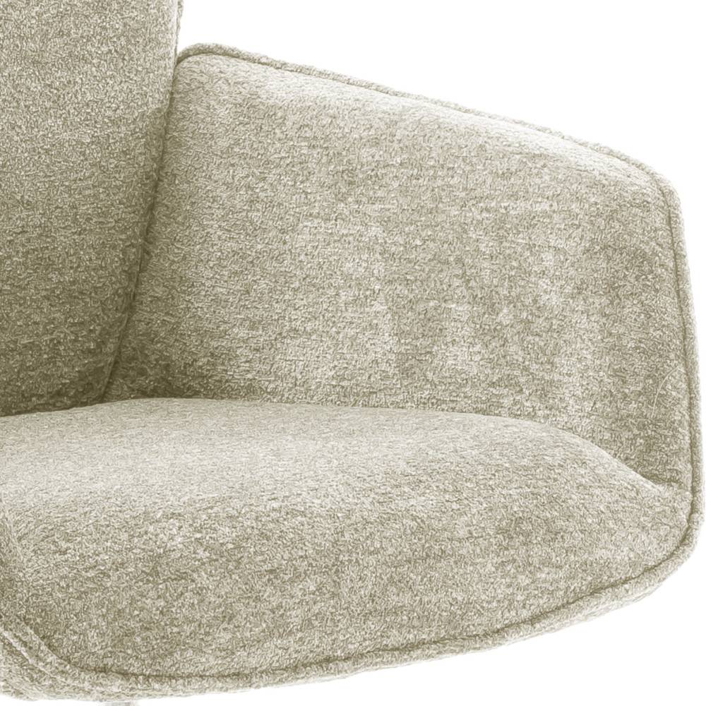 Esszimmerstuhl in Cremeweiß Chenille - Matteov (2er Set)