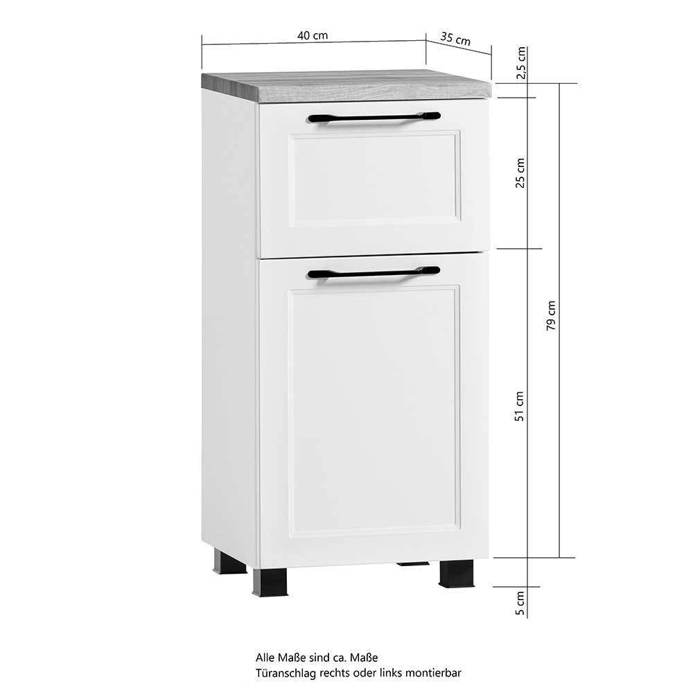 Country Waschplatz und Schrank Set - Gyatso (dreiteilig)