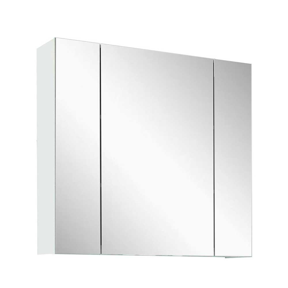 Weißer 3-Türen Spiegelschrank für das Bad - Vienta