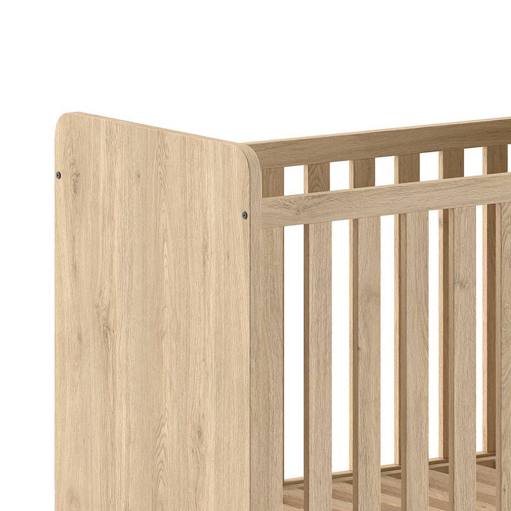 Babybett Gitterseite in Eiche Holzoptik mit robusten Gitterstäben – Choice