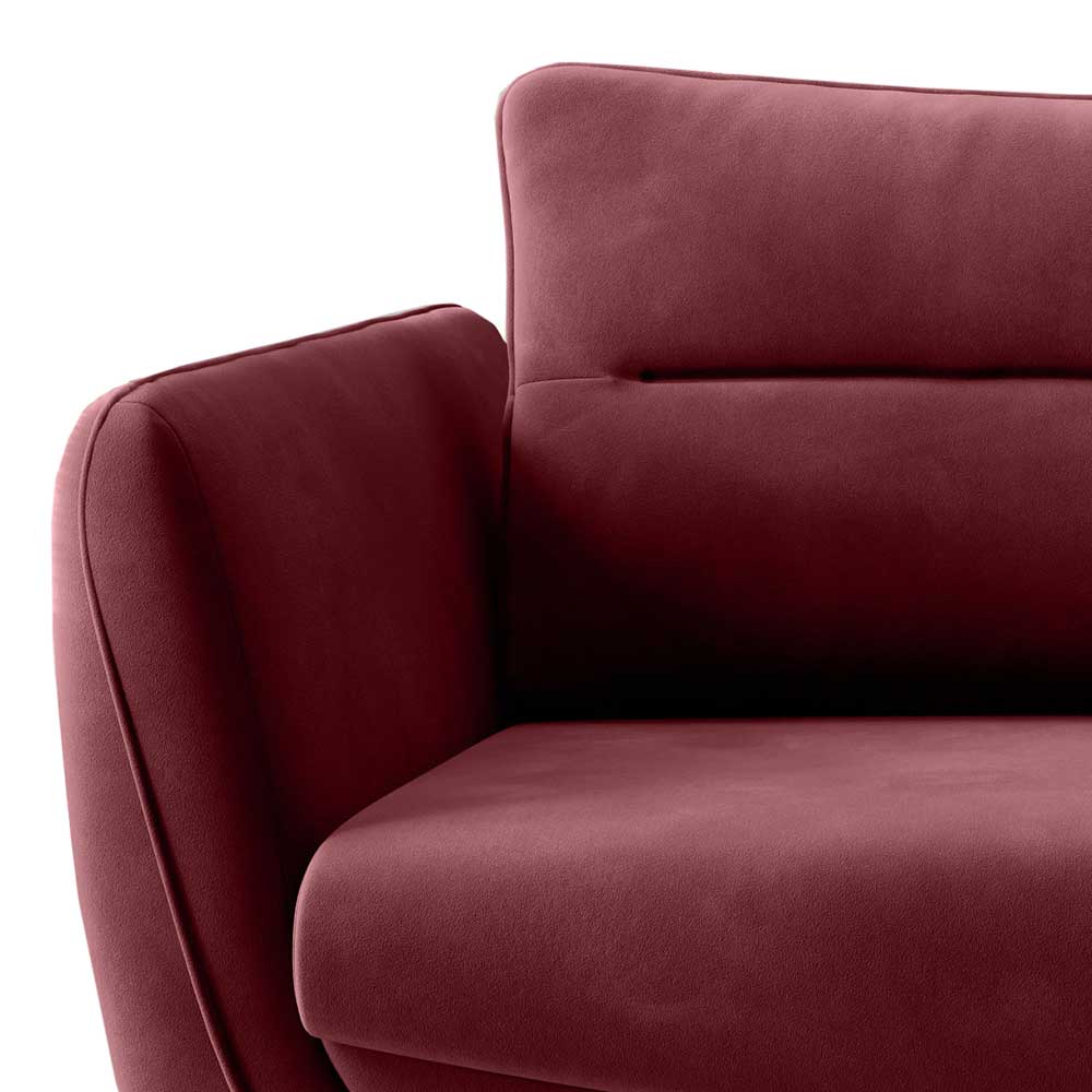 Wohnzimmer Schlafcouch in Bordeaux Samt - Yonella