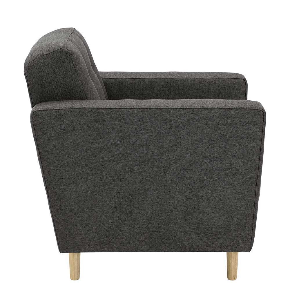 Retro-Sessel in Anthrazit und Esche - Durai