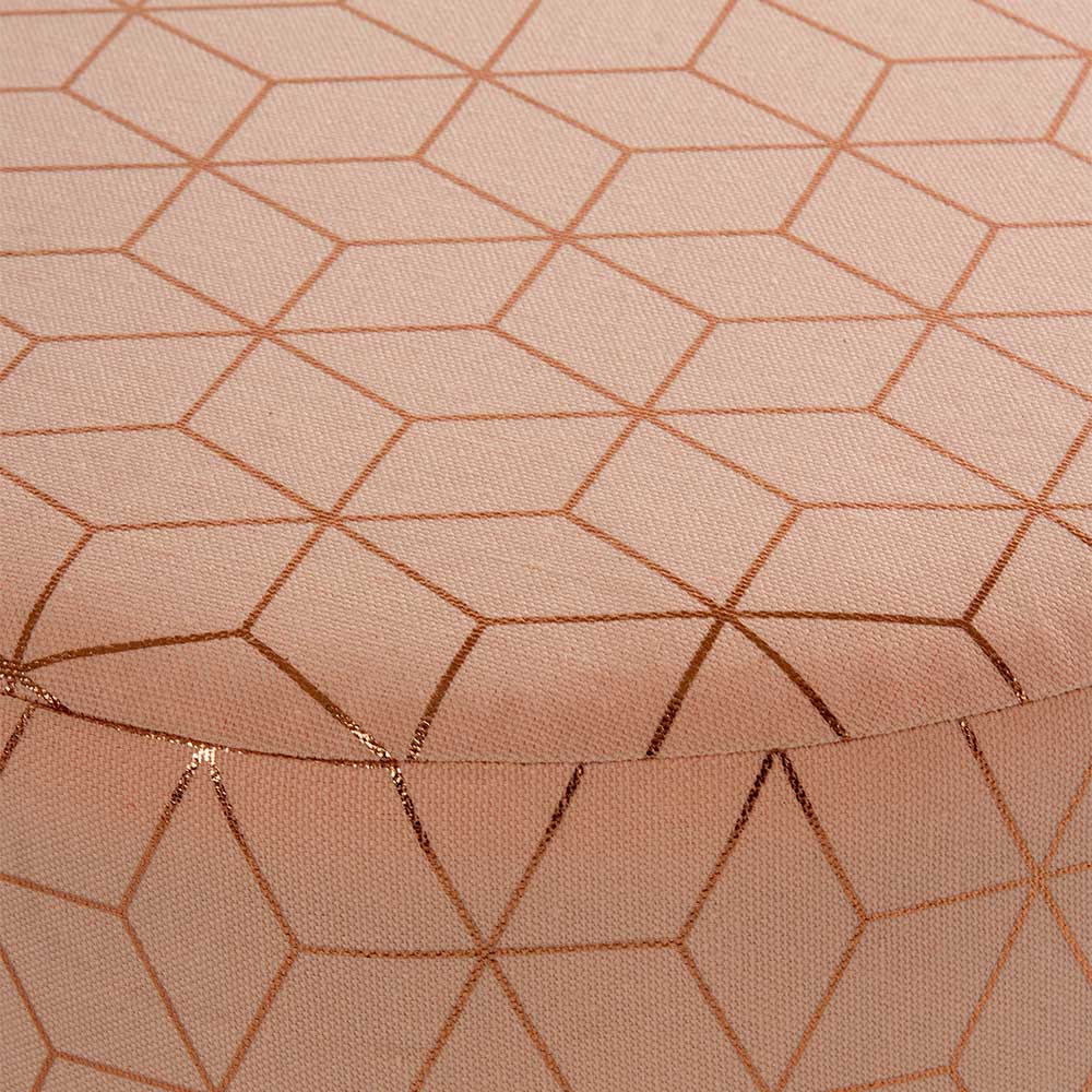 Hocker in Rosa mit geometrischem Muster in Gold - Sidervide
