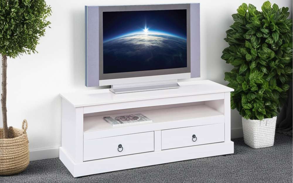 118x45x39 Landhaus TV Board in Weiß - Rosanna